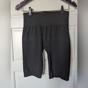 High Waisted Black Bike Shorts, Size L